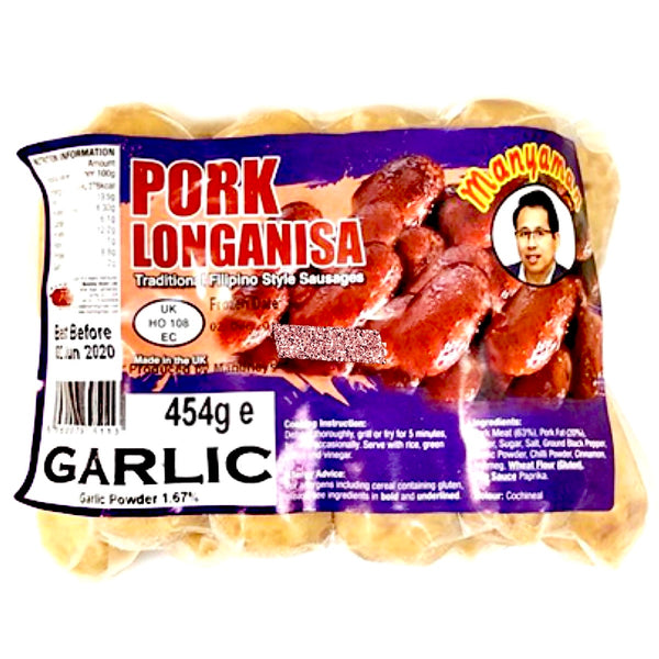Mandhey’s Manyaman Garlic Pork Longanisa (Garlic Cured Sausage) 454g - AOS Express