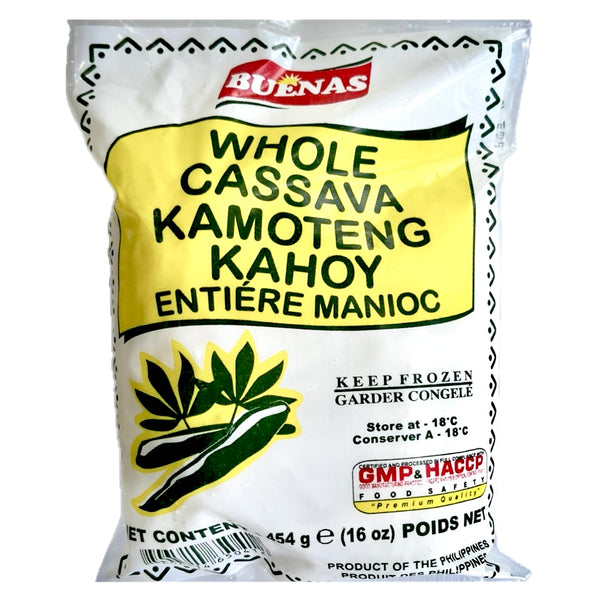 Buenas Frozen Whole Cassava (Kamoteng Kahoy) 454g