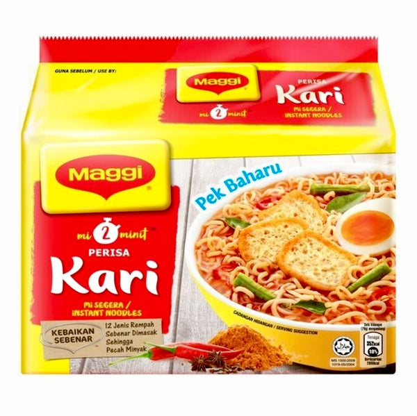 Maggi 2-Minute Noodle Curry Flavour Multi 5x79g