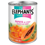 Twin Elephants Papaya in Syrup 565g