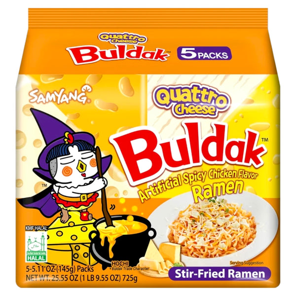 Samyang Buldak Quatro Cheese (4 Cheese) Hot Chicken Flavour Ramen Multi 5x145g