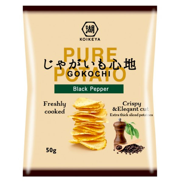 Koikeya Gokochi Pure Potato Chips Black Pepper 50g (18-04-24)