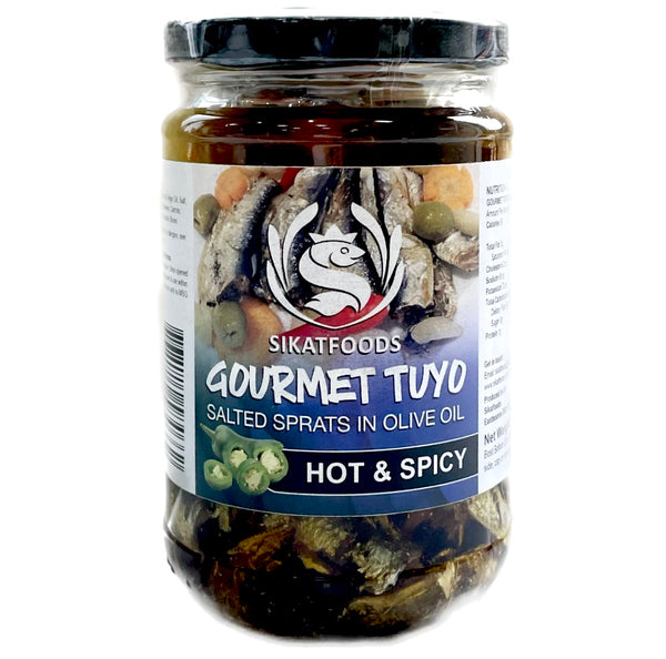 SikatFoods Gourmet Tuyo Hot & Spicy (Salted Sprats in Olive Oil) 225g