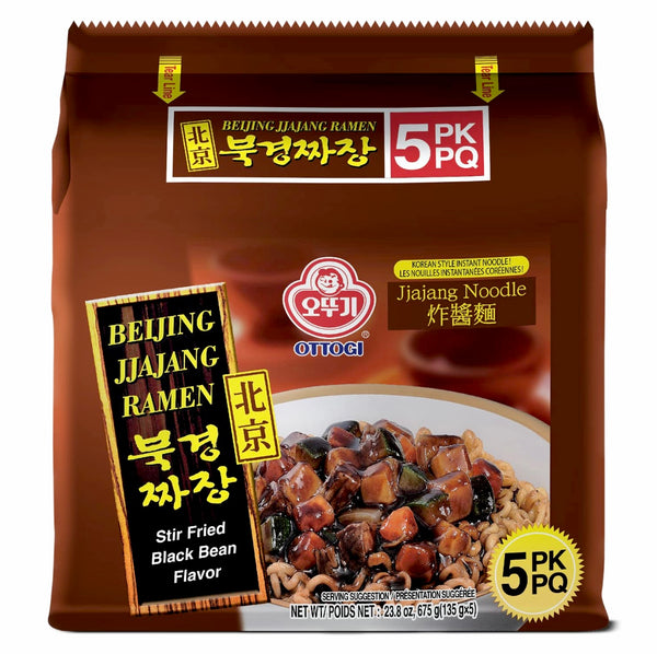 Ottogi Peking Jjajang Ramen / Noodle (Stir Fried Black Bean Flavour) 5x135g