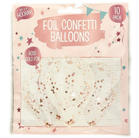 Hip Hip Hooray! Confetti Balloon - Rose Gold Foil (10 Pack)