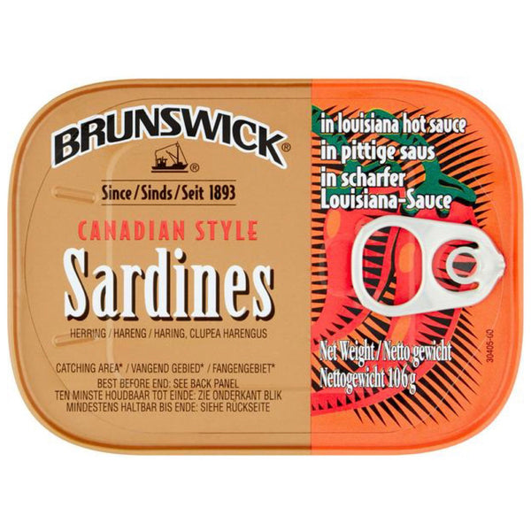 Brunswick Sardines in Louisiana Hot Sauce 106g - AOS Express