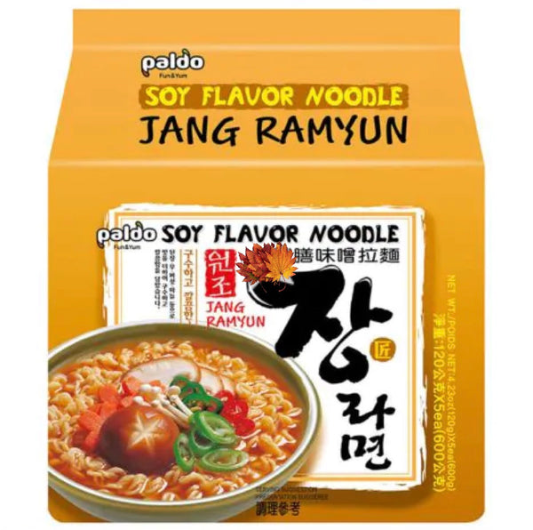 Paldo Jang Ramyun Instant Noodles (Soy Flavour) 5x120g - AOS Express