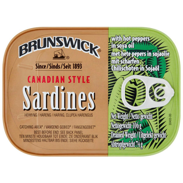 Brunswick Sardines with Hot Peppers 106g - AOS Express