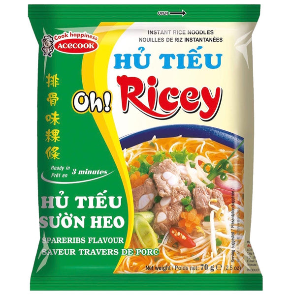 Acecook Oh! Ricey Hủ Tiếu Sườn Heo (Spare Ribs Flavour) Instant Rice Noodle 70g - AOS Express
