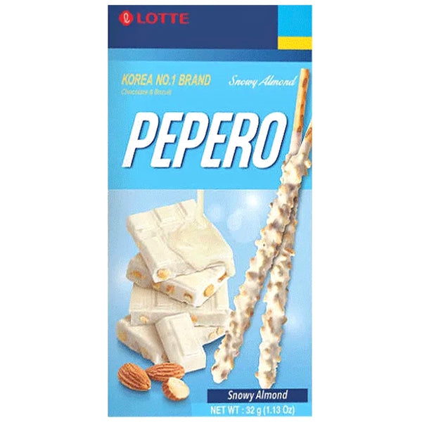 Lotte Pepero Snowy Almond Flavour Biscuit Sticks 32g - AOS Express