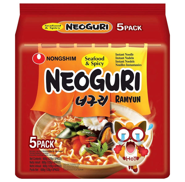 Nongshim Neoguri Ramyun Hot Instant Noodle (Seafood & Spicy) 5x120g - AOS Express
