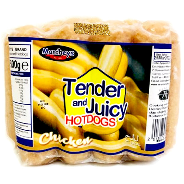Mandhey’s Manyaman Tender & Juicy Chicken Hotdogs 500g - AOS Express