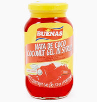 Buenas Red Nata De Coco (Coconut Gel in syrup) 340g - Asian Online Superstore UK