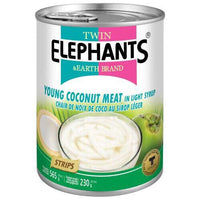 Twin Elephants Young Coconut Meat in Syrup (Strips) 565g - AOS Express