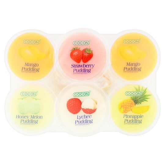 Cocon Assorted Flavour Jelly Pudding with Nata De Coco (6x80g) 480g