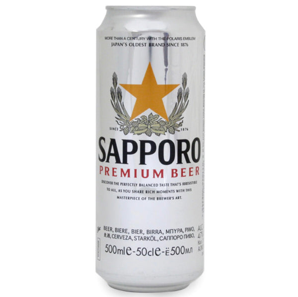 Sapporo Premium Beer (4.7% alc.) 500ml