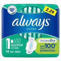 Always Ultra Normal #1 Sanitary Towel Wings (14 Pads) - AOS Express