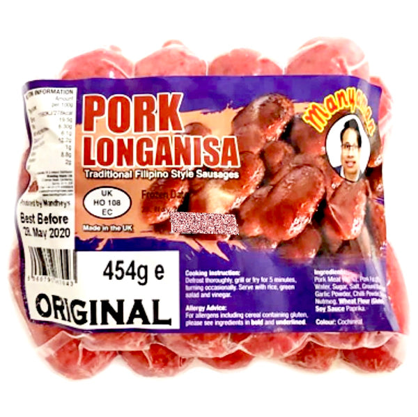 Mandhey’s Manyaman Original Pork Longanisa (Sweet Cured Sausage) 454g - AOS Express