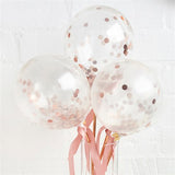 Hip Hip Hooray! Confetti Balloon - Rose Gold Foil (10 Pack)
