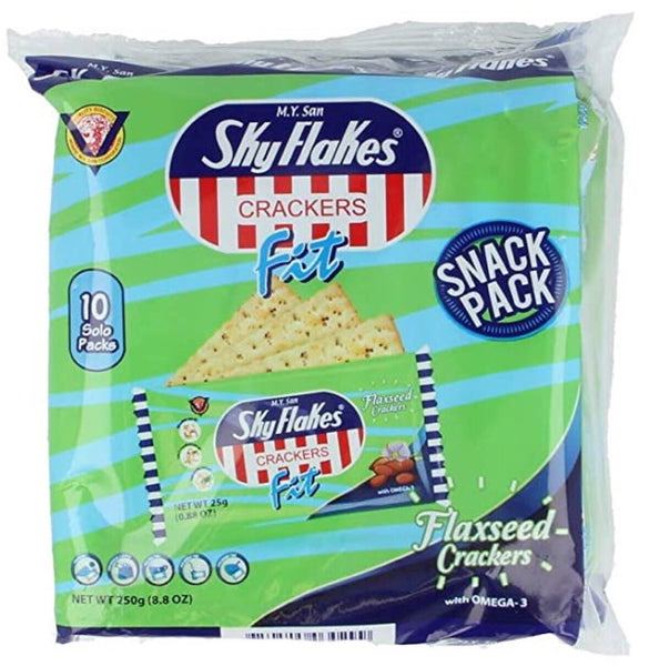 M.Y. San Sky Flakes Fit Flaxseed Crackers with Omega3 (10 Single Packs 25g) 250g - Asian Online Superstore UK