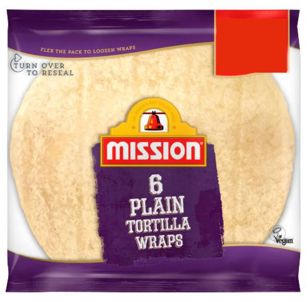 Mission Foods Plain Tortilla Wrap (25cm) 6 Pack - AOS Express