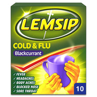 Lemsip Max Cold & Flu Blackcurrant with Paracetamol (10x30g Sachet) 300g - Asian Online Superstore UK