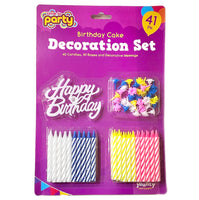 Time to Party Birthday Decorations Set (40 Candles, 1pc Decoration Message) - AOS Express