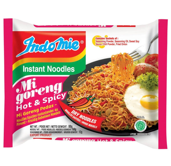Indo Mie Mi Goreng Hot & Spicy Mi Goreng Pedas Instant Noodle 80g - AOS Express
