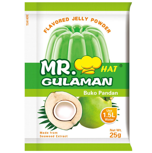 Mr. Gulaman Flavored Jelly Powder - Buko Pandan Flavour - Green (1 Pc) 24g - AOS Express