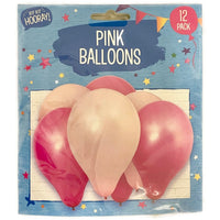 Hip Hip Hooray! Pink Balloons (12 Pack)