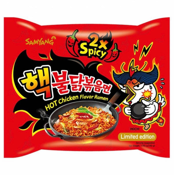 SamYang Buldak Hot Chicken Flavor Instant Ramen; Stir-Fried Noodle; 2X  Spicy Flavor; Bag of 5 Packs Noodles