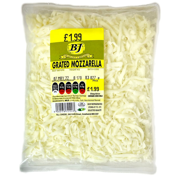 BJ Grated Mozzarella Cheese 170g - AOS Express