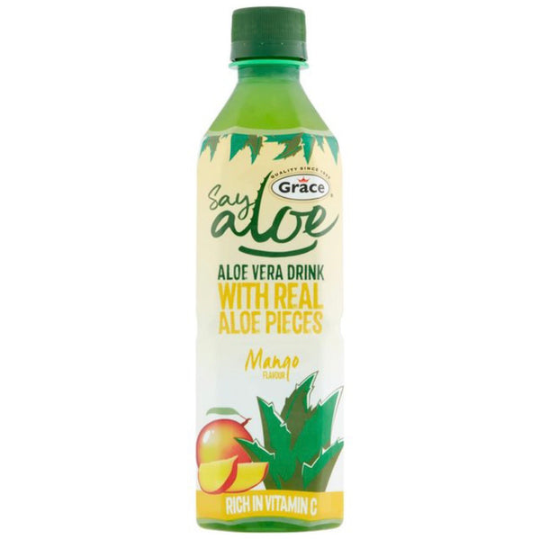 Grace Say Aloe Vera Drink with Real Aloe Pieces Mango flavour 500ml