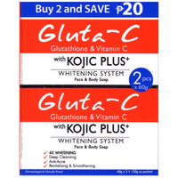 Gluta-C with Kojic Plus Lightening Face & Body Soap (Double Pack 2x60g) 120g - AOS Express